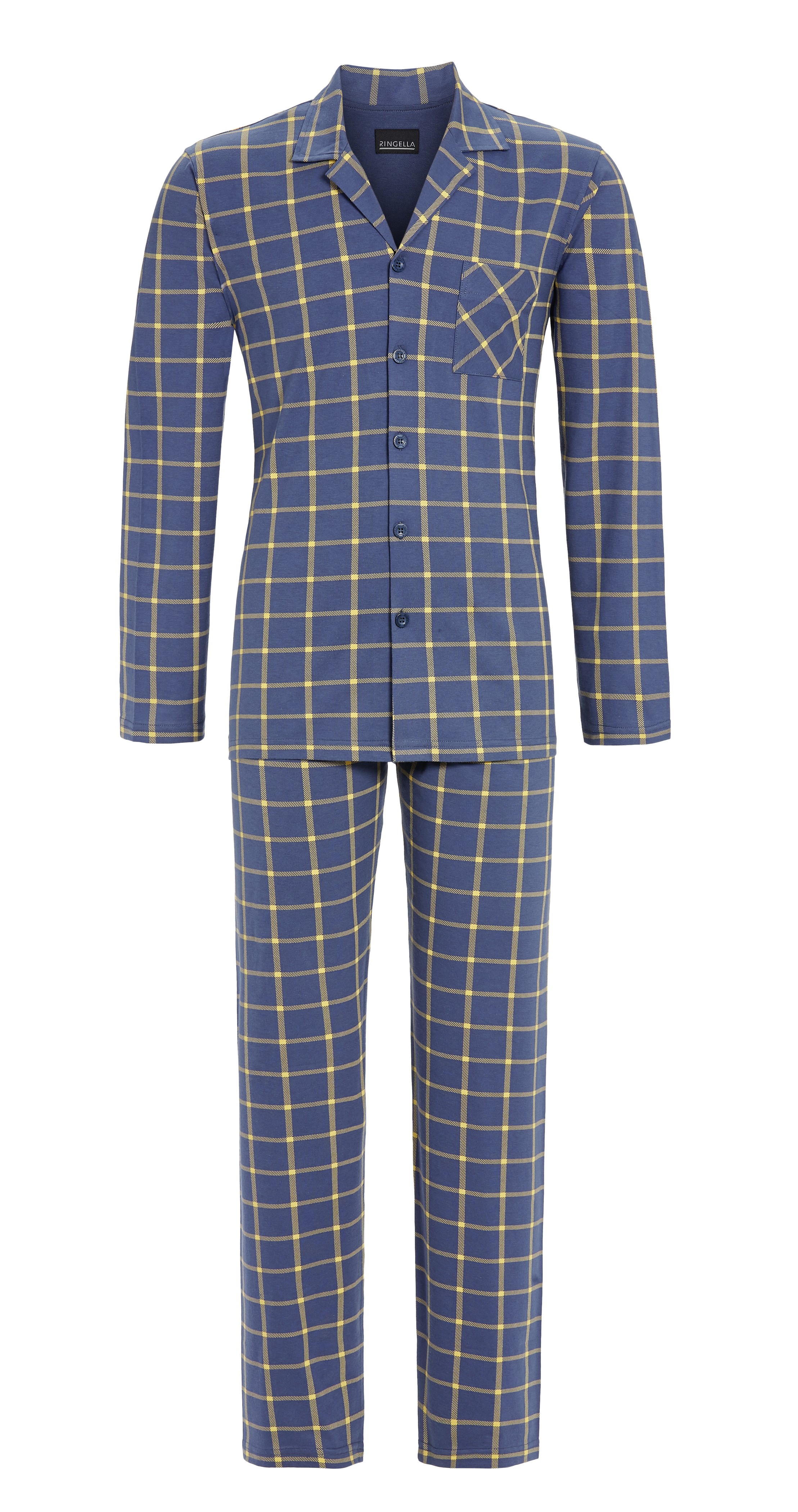 Pyjama mit durchgehender Knopfleiste | dark 3541215-242-56 56 | | denim