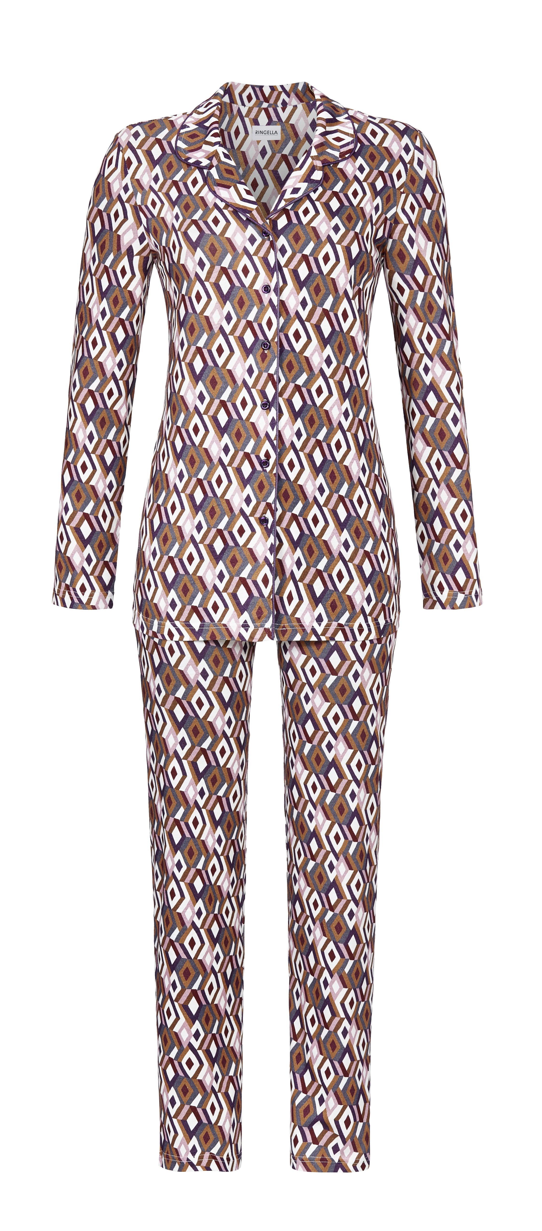 Ringella Pyjama mit abstraktem Rautendessin