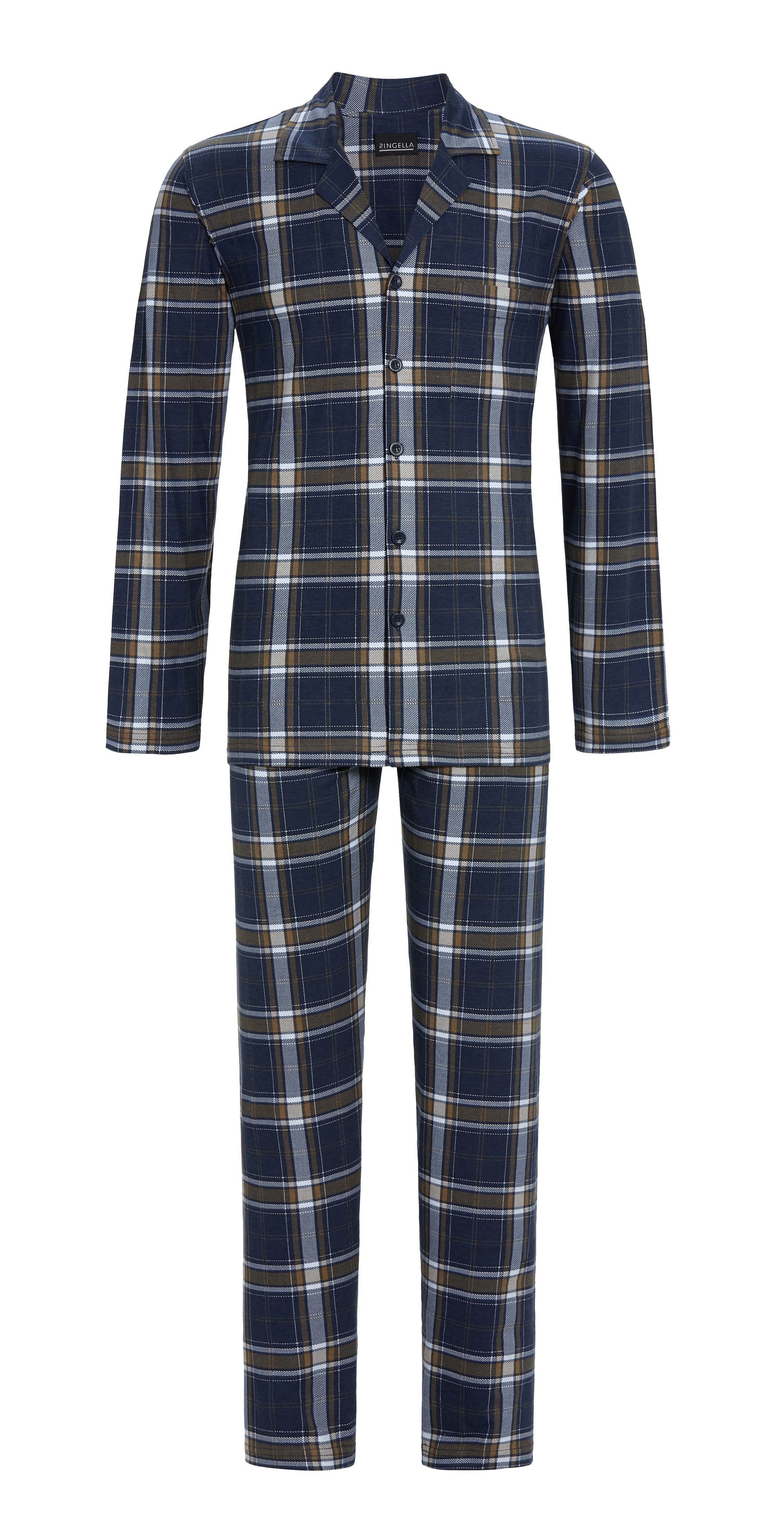 Pyjama mit durchgehender Knopfleiste | dark denim | 56 | 3541215-242-56